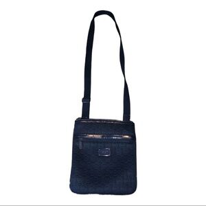 MICHAEL KORS Dark Blue Neoprene Embossed Logo Cross Body Bag Adjustable Strap